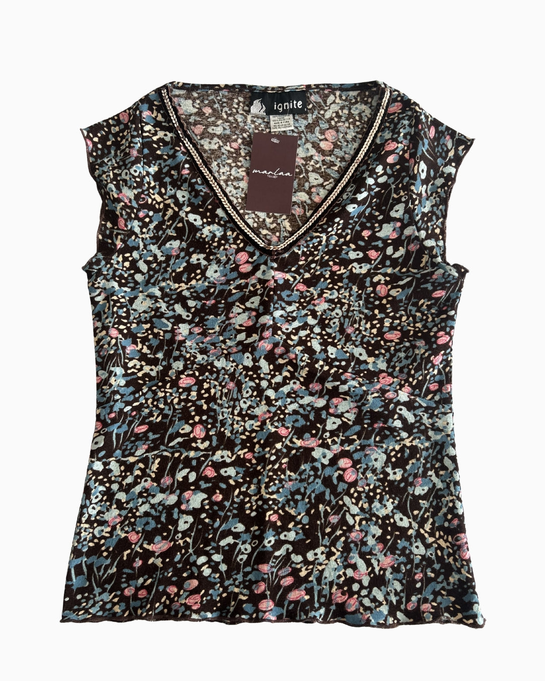 Vintage Floral Sequin Top | S |
