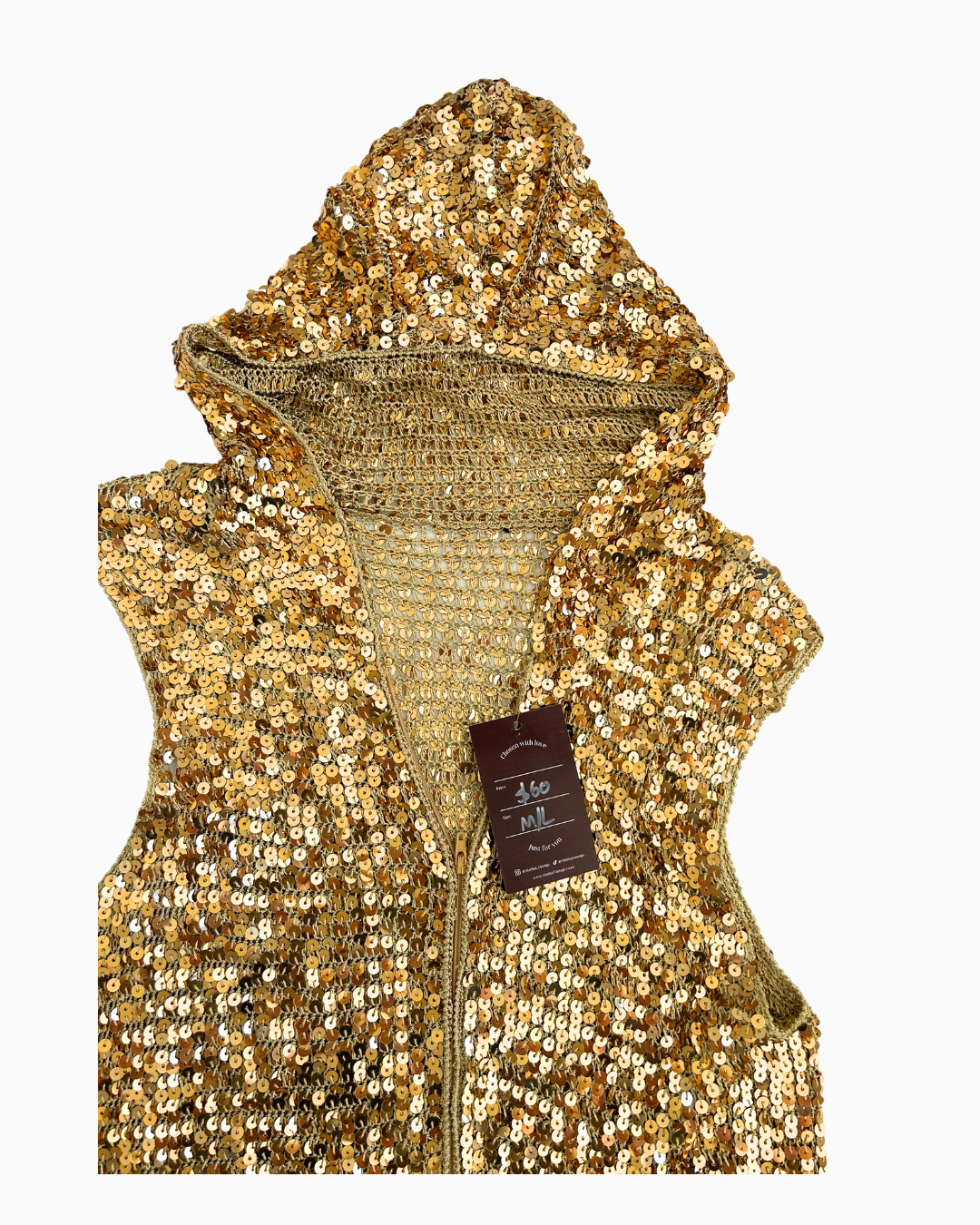 Vintage Sequin Hoodie | L |