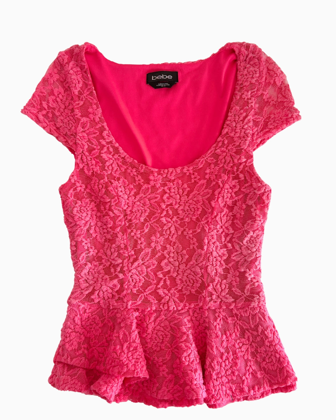 Vintage Bebe Peplum Top | XS |