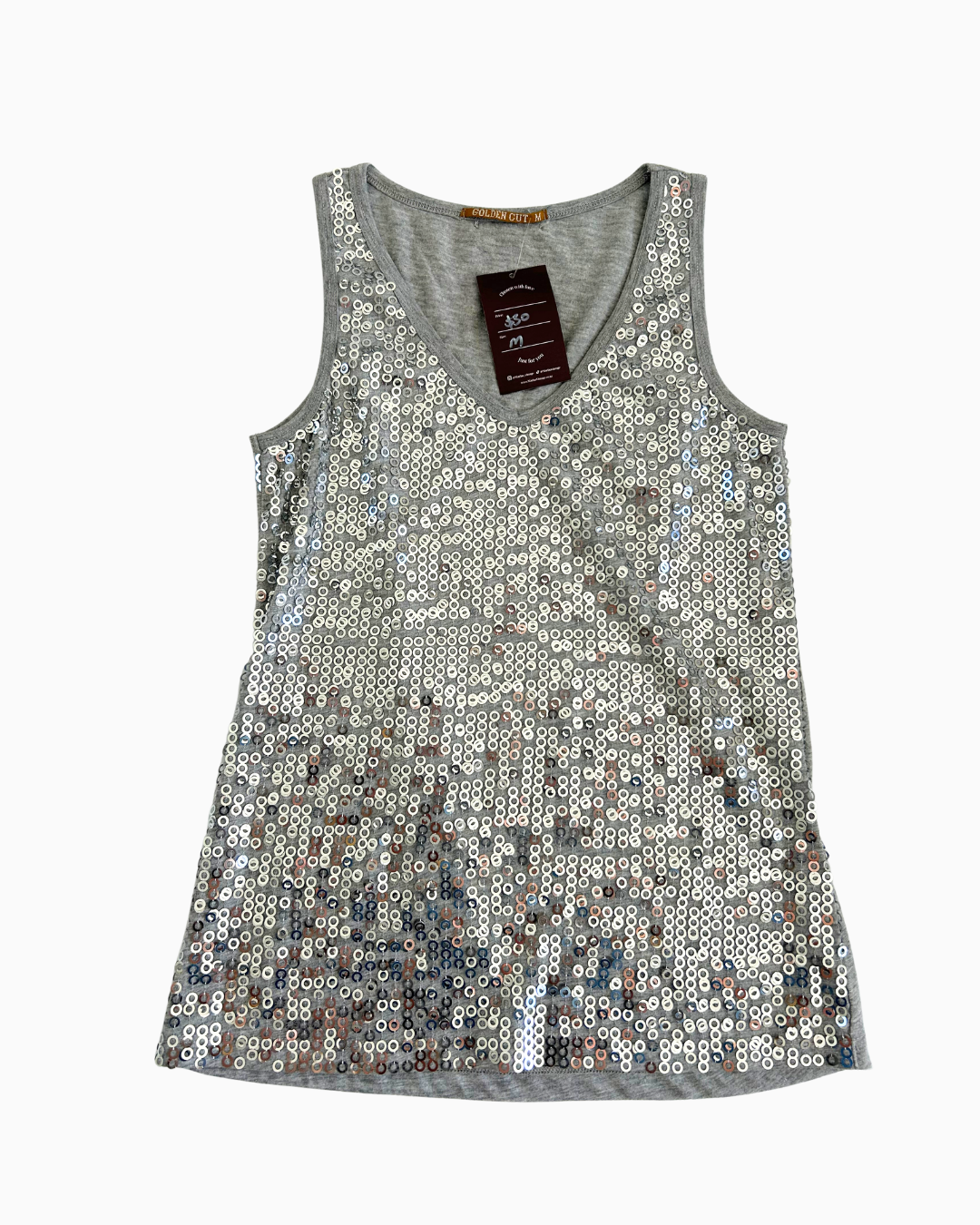 Sequin Golden Cut Tank | M |