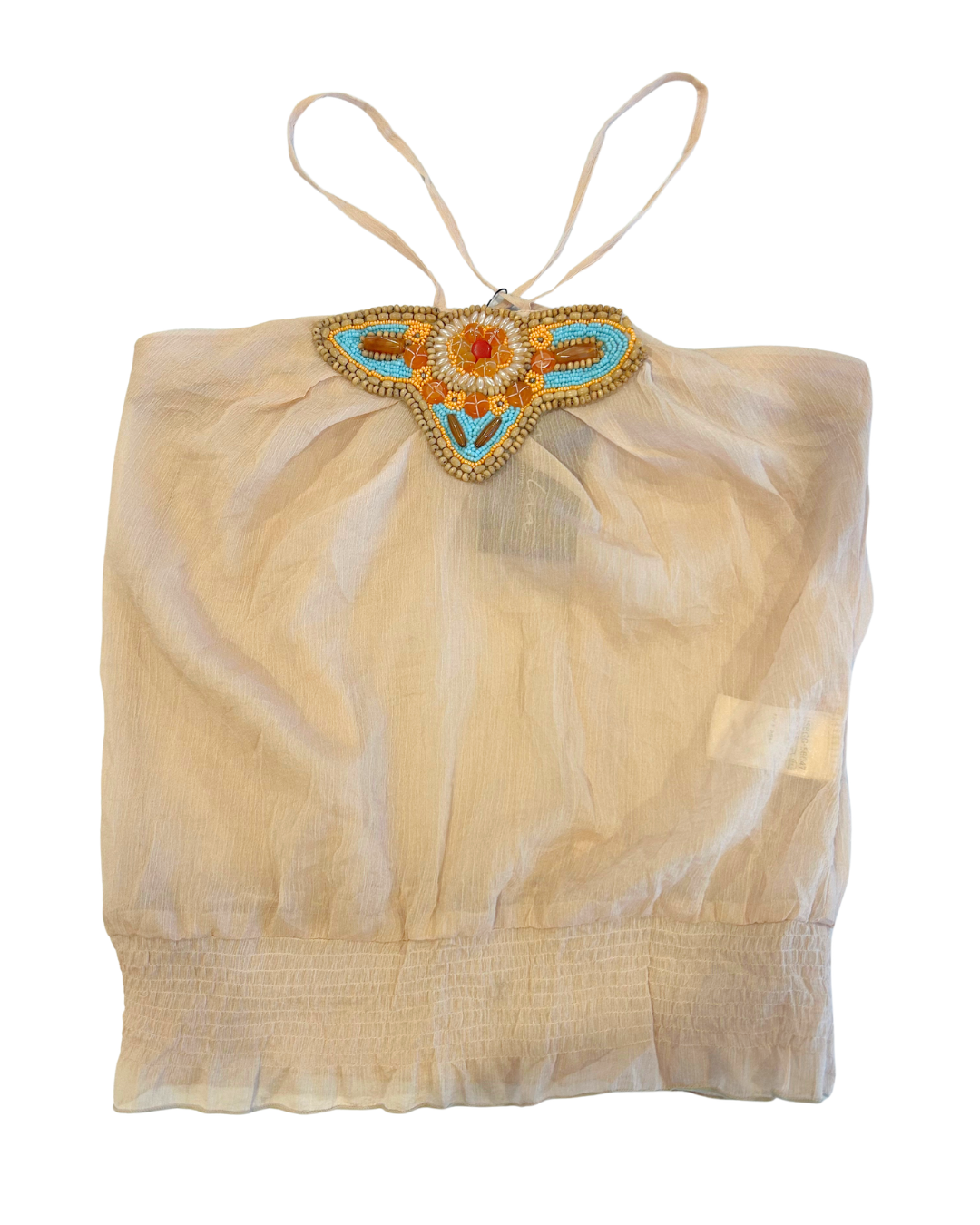 Beaded Halter Sheer Fairy Cami | Size S |