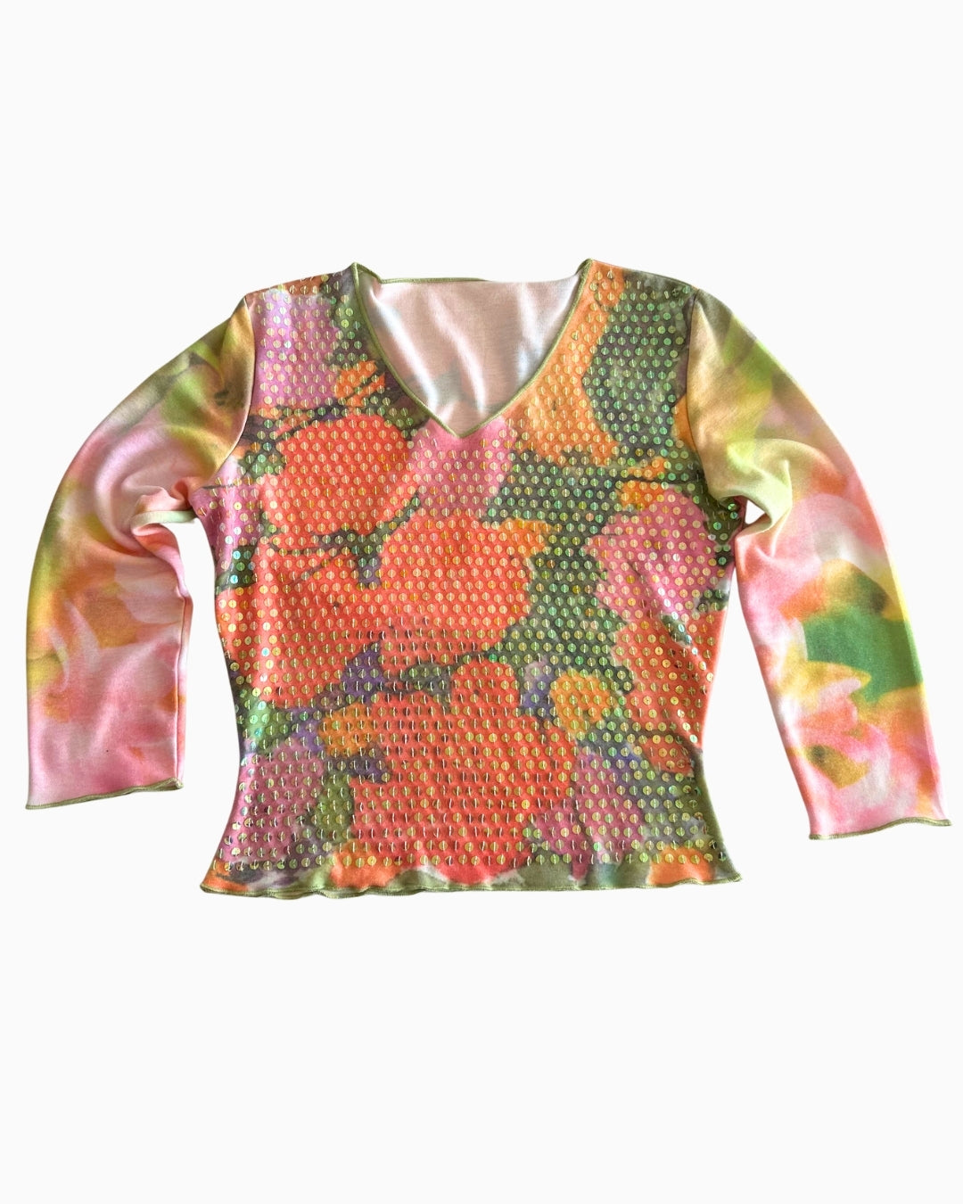 Quarter Sleeve Sequin Top | S |