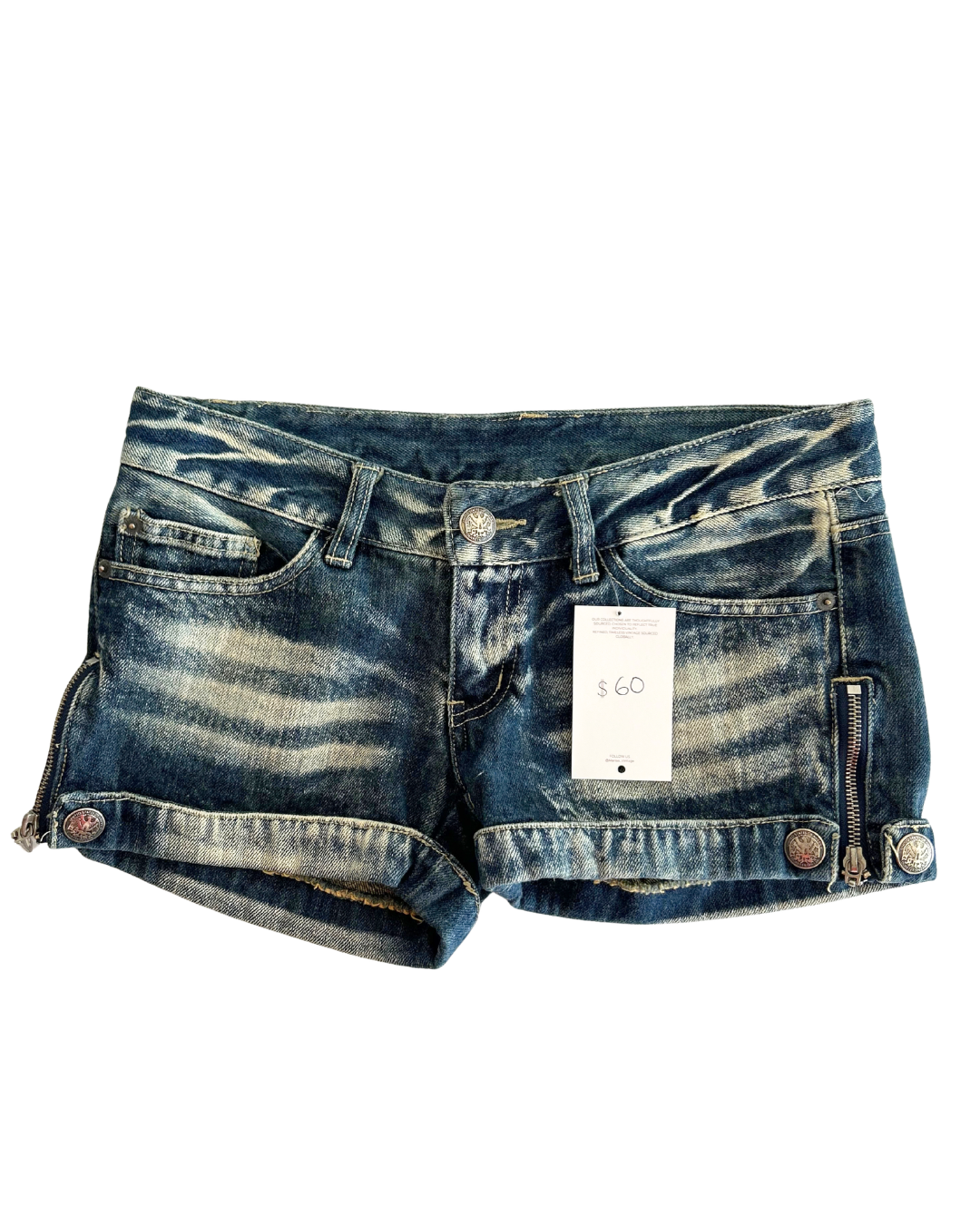 Y2k Zip Micro Mini Shorts | Size S |