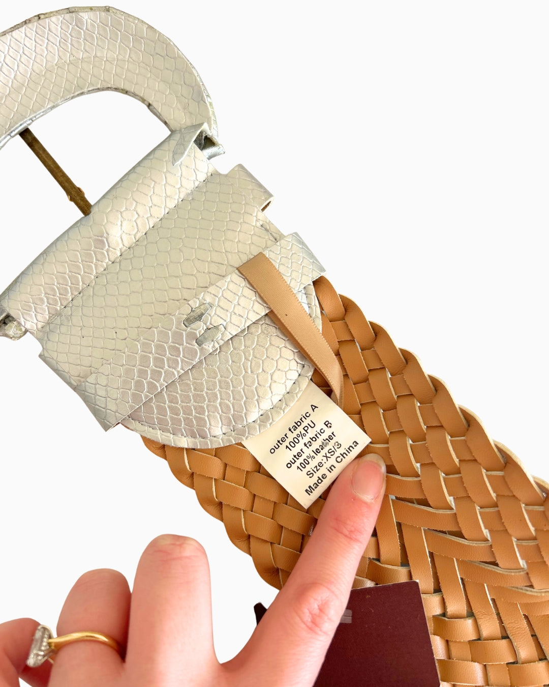 Wide Chunky Silver Belt | L |