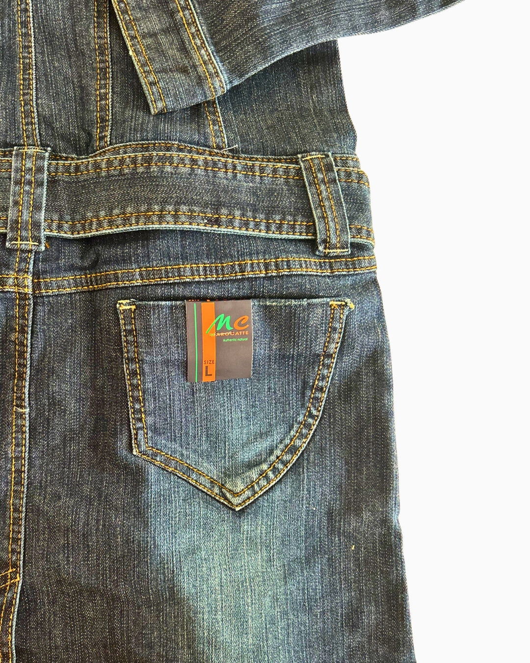 Y2K Denim Belt Dress | L |