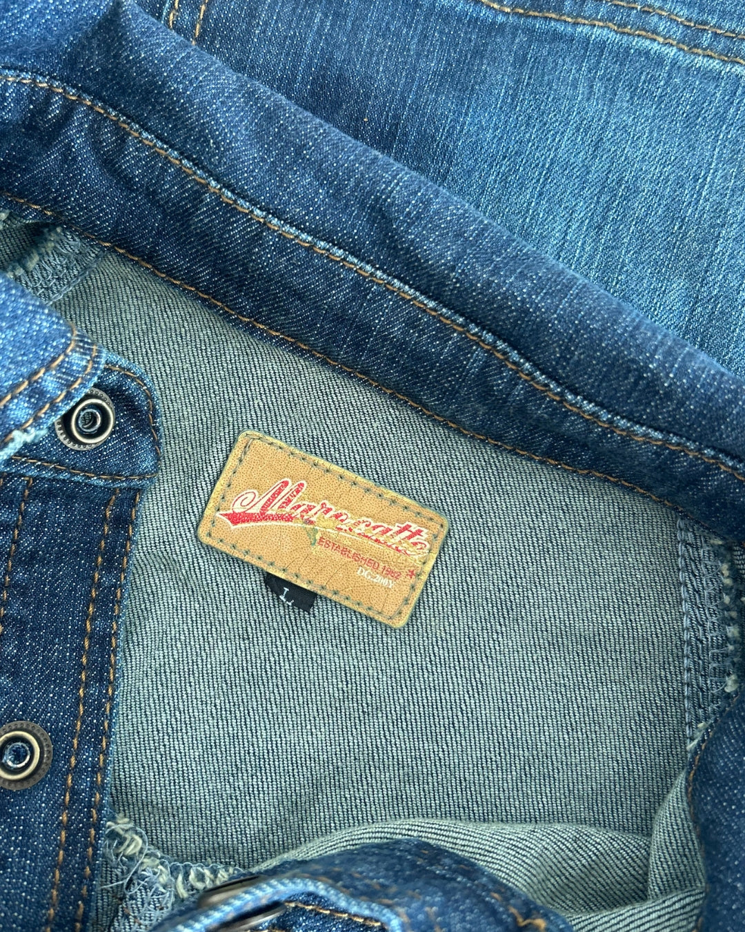 Y2K Denim Belt Dress | L |