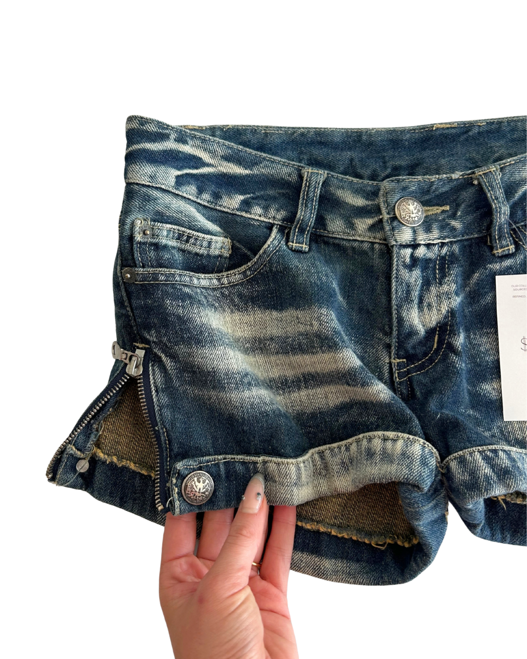Y2k Zip Micro Mini Shorts | Size S |