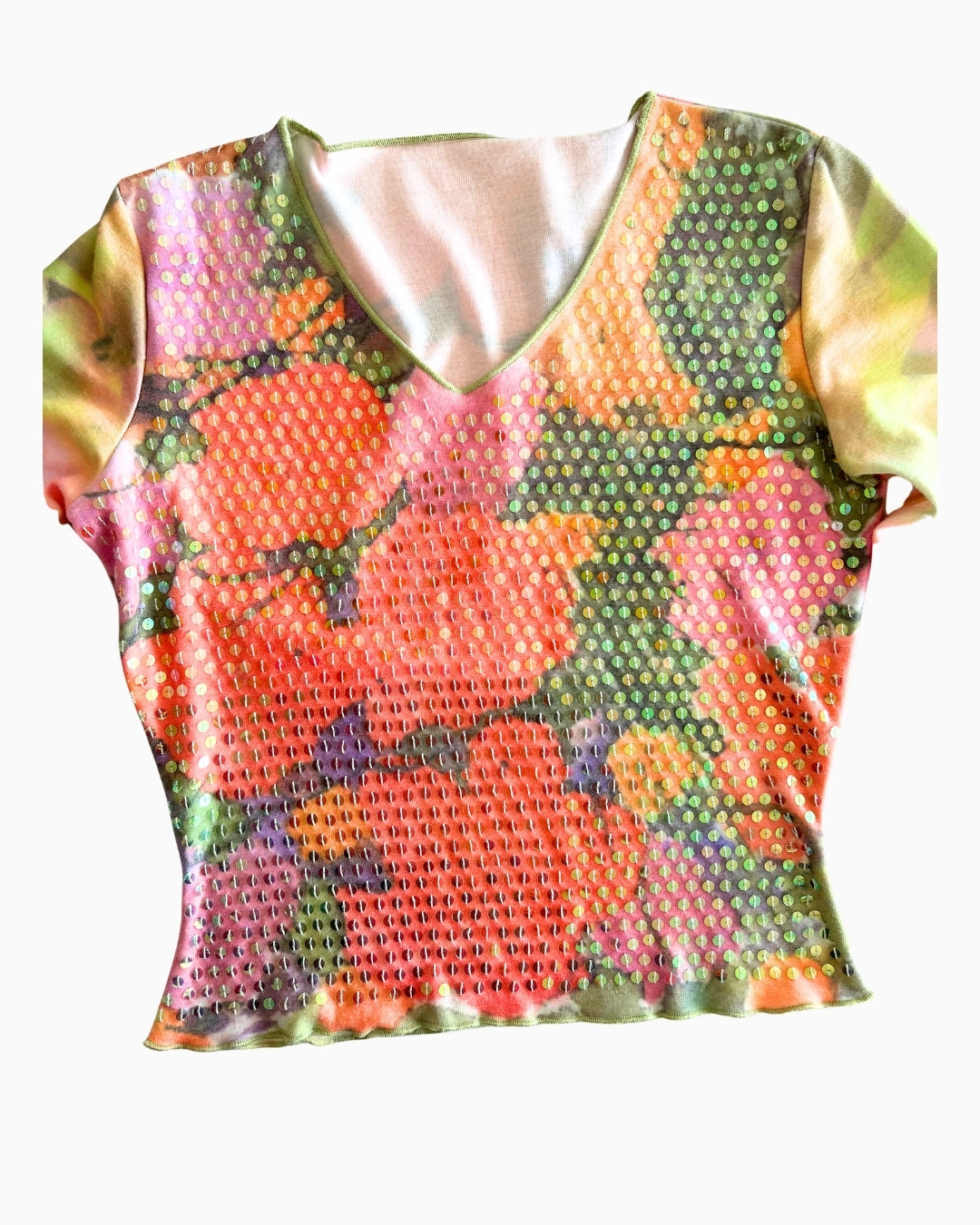 Quarter Sleeve Sequin Top | S |