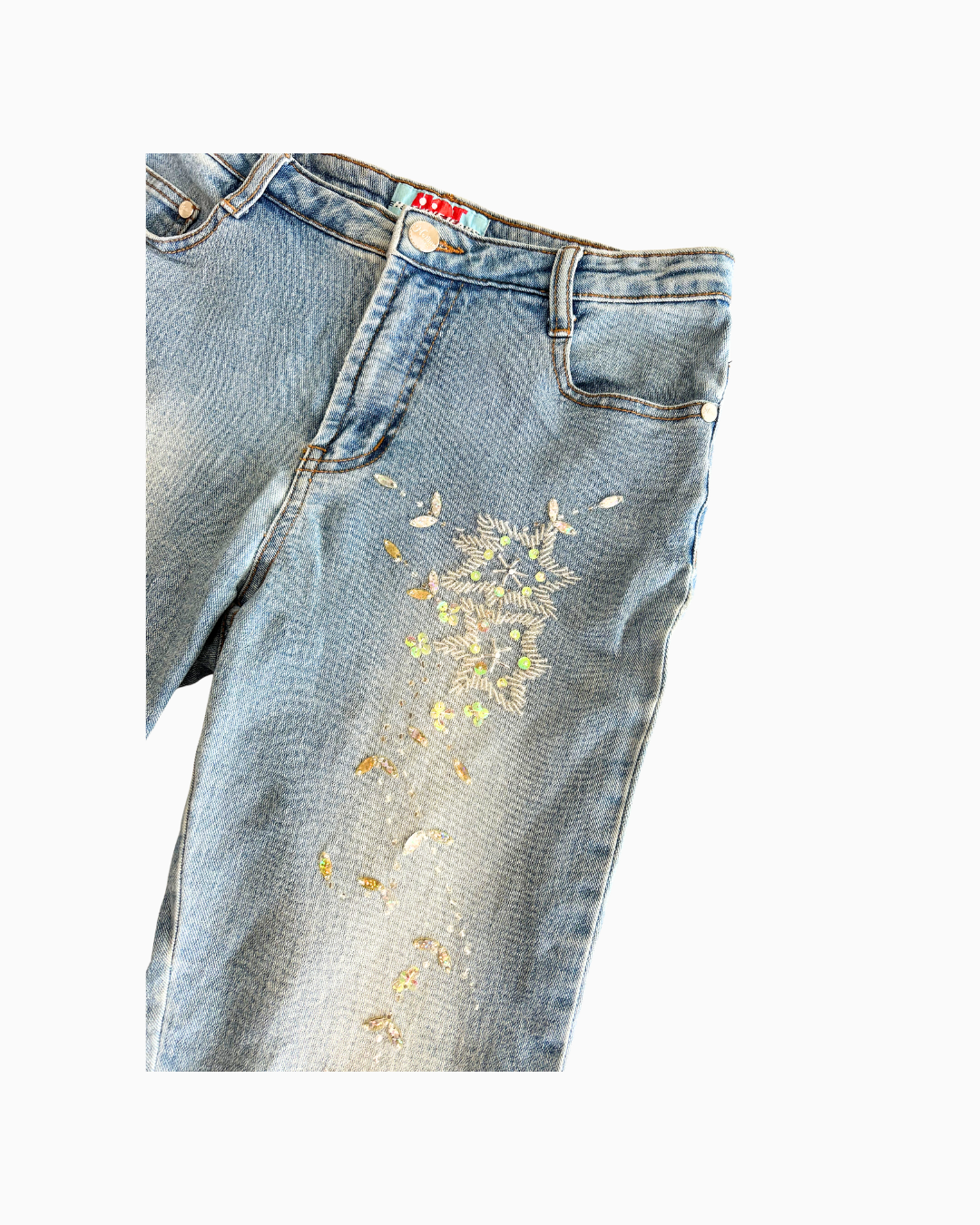 Vintage Beaded Hot Line Jeans | S |