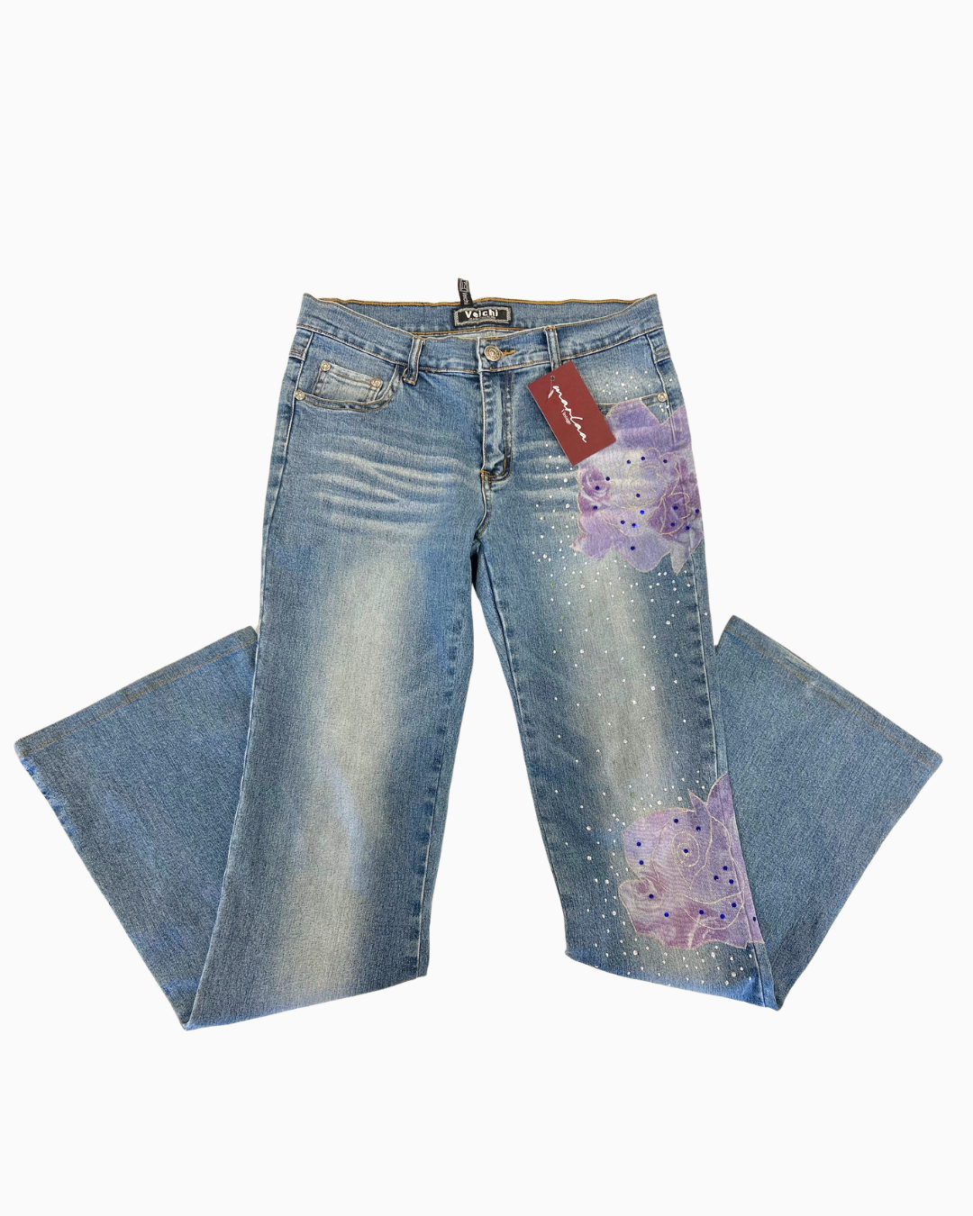 Fairy Studded Lace Flare Jeans | XS |