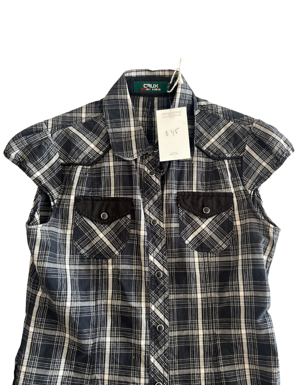 CRUX Sparkly Gingham Tee | Size L |