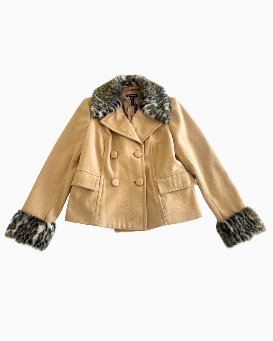 Vintage Wool Leopard Coat | L |