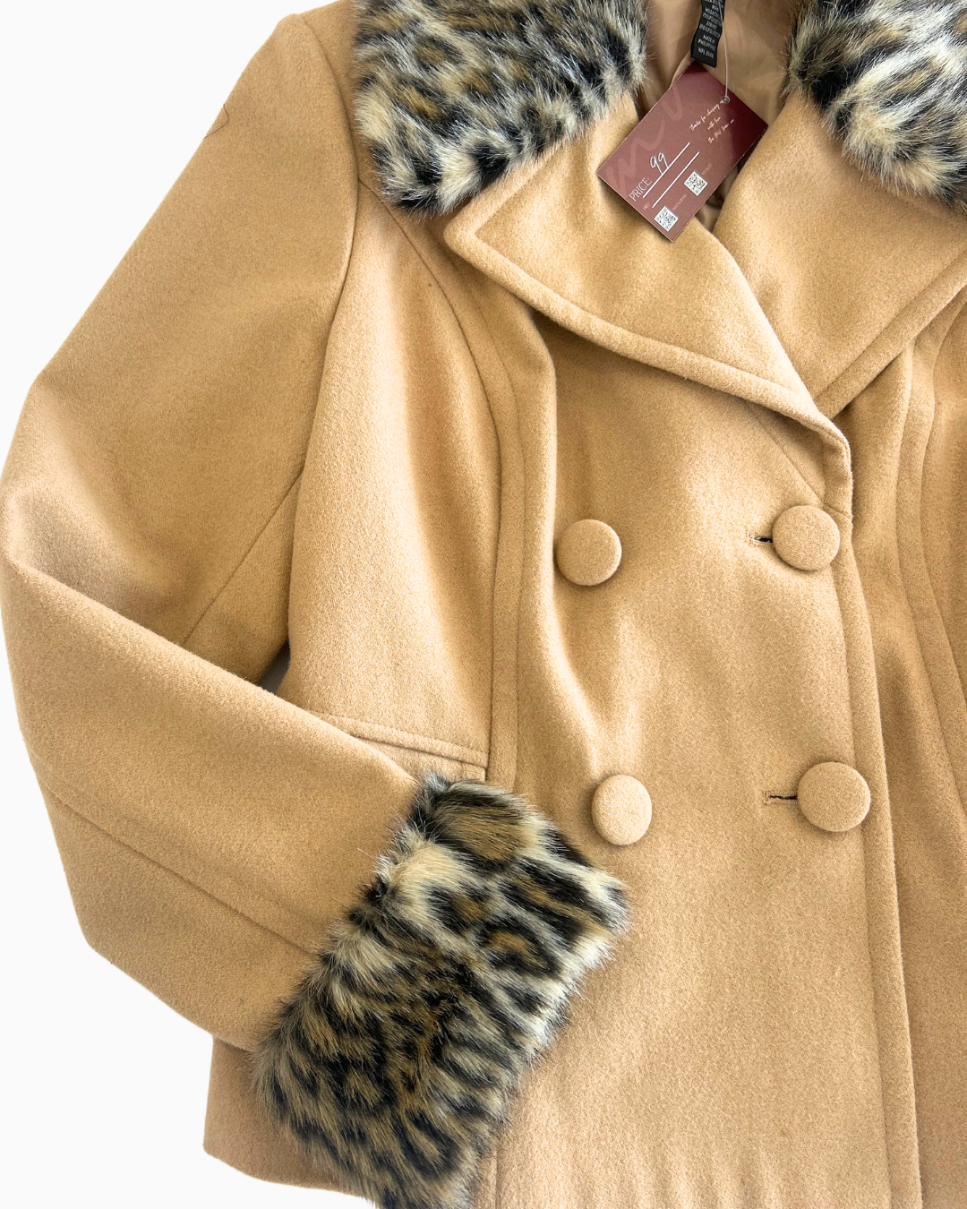 Vintage Wool Leopard Coat | L |