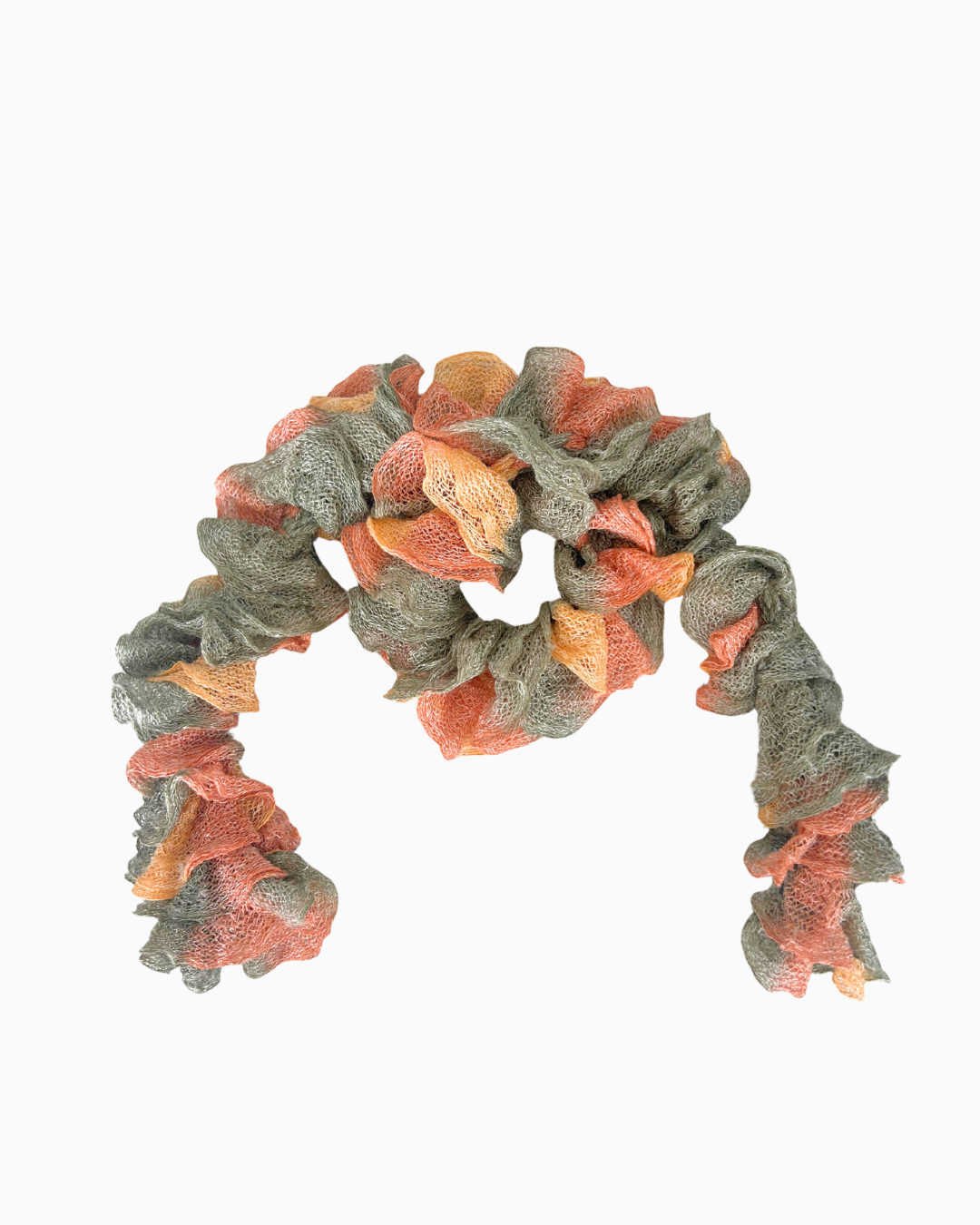 Orange & Grey Scrunch Scarf | 3