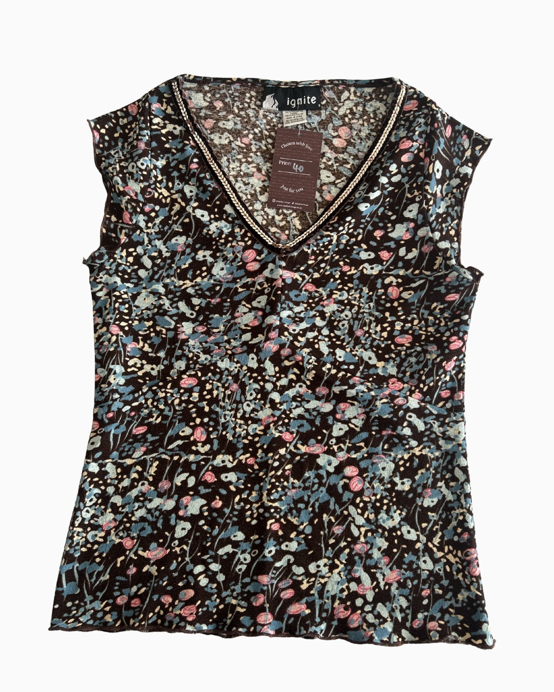 Vintage Floral Sequin Top | S |