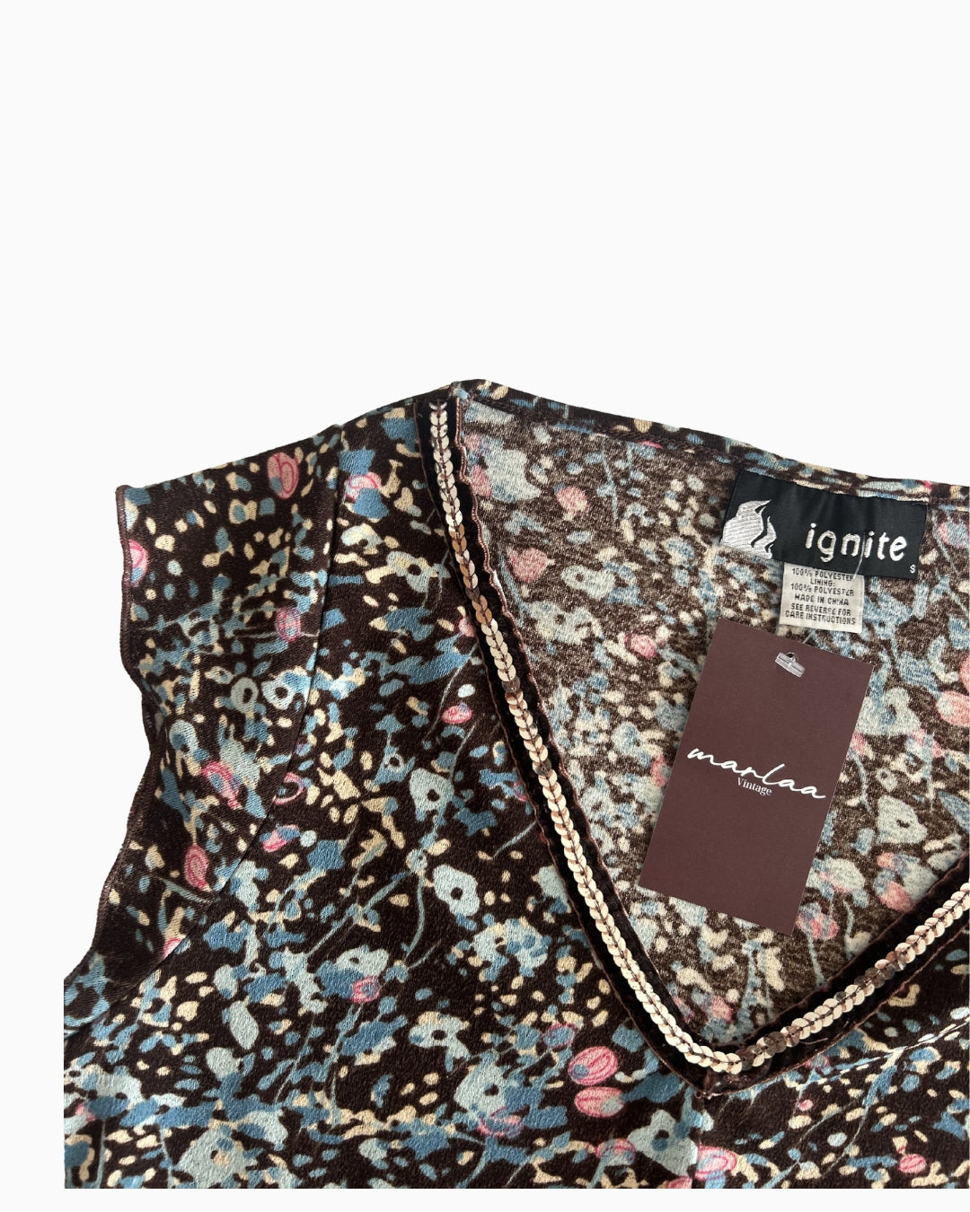 Vintage Floral Sequin Top | S |