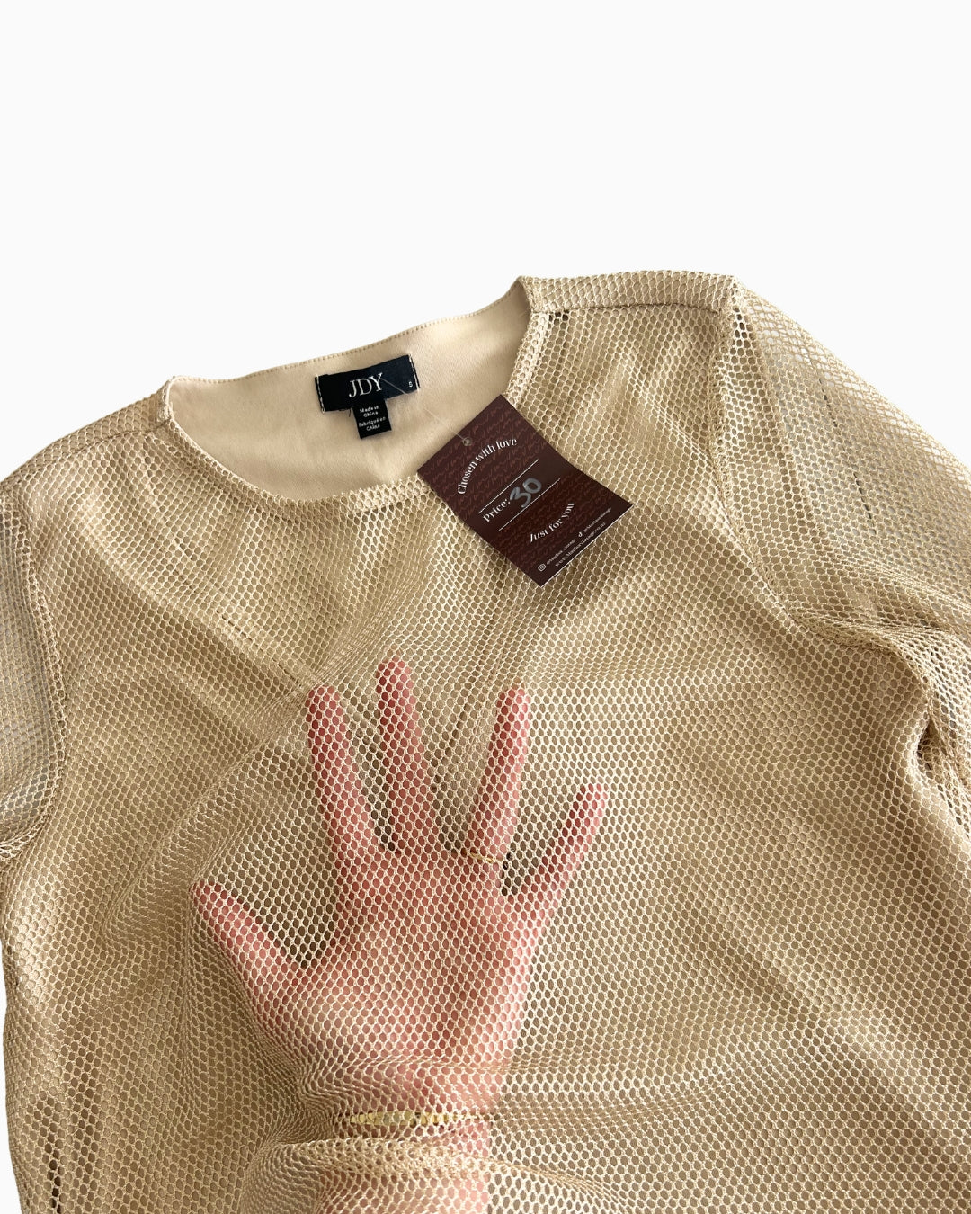Y2K Mesh Gold Long Sleeve | S |