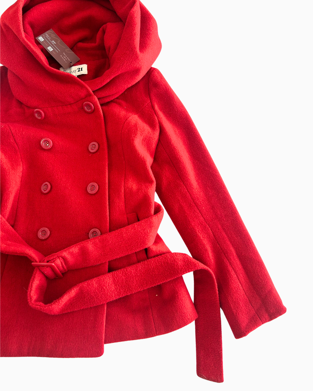 Cute Buckle Belt Cropped Coat | S |