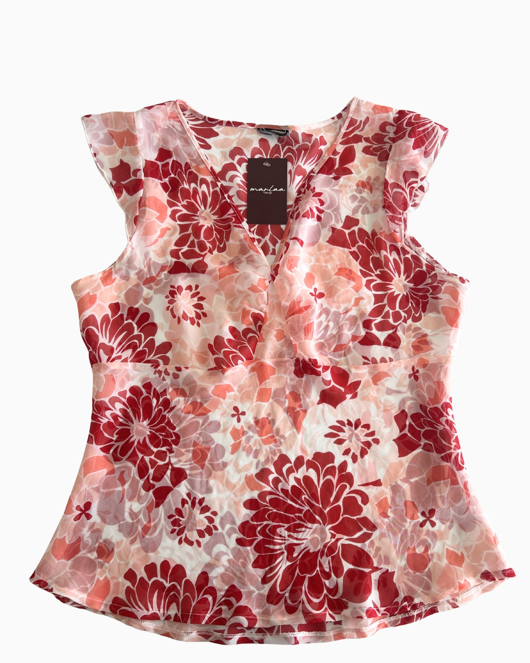 Floral V-Neck Top | M |