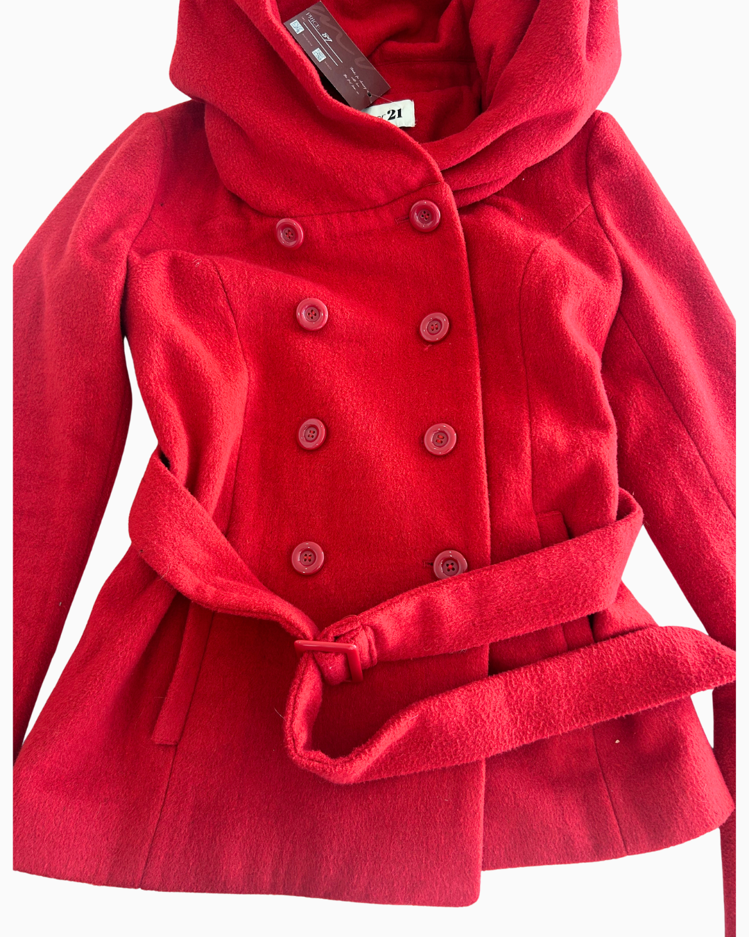 Cute Buckle Belt Cropped Coat | S |