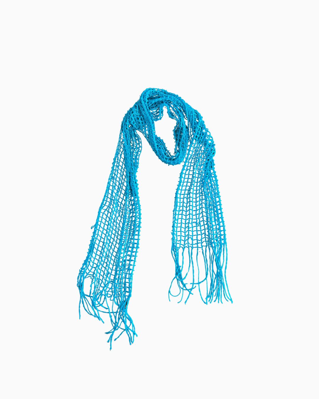 Blue scarf with tassels 