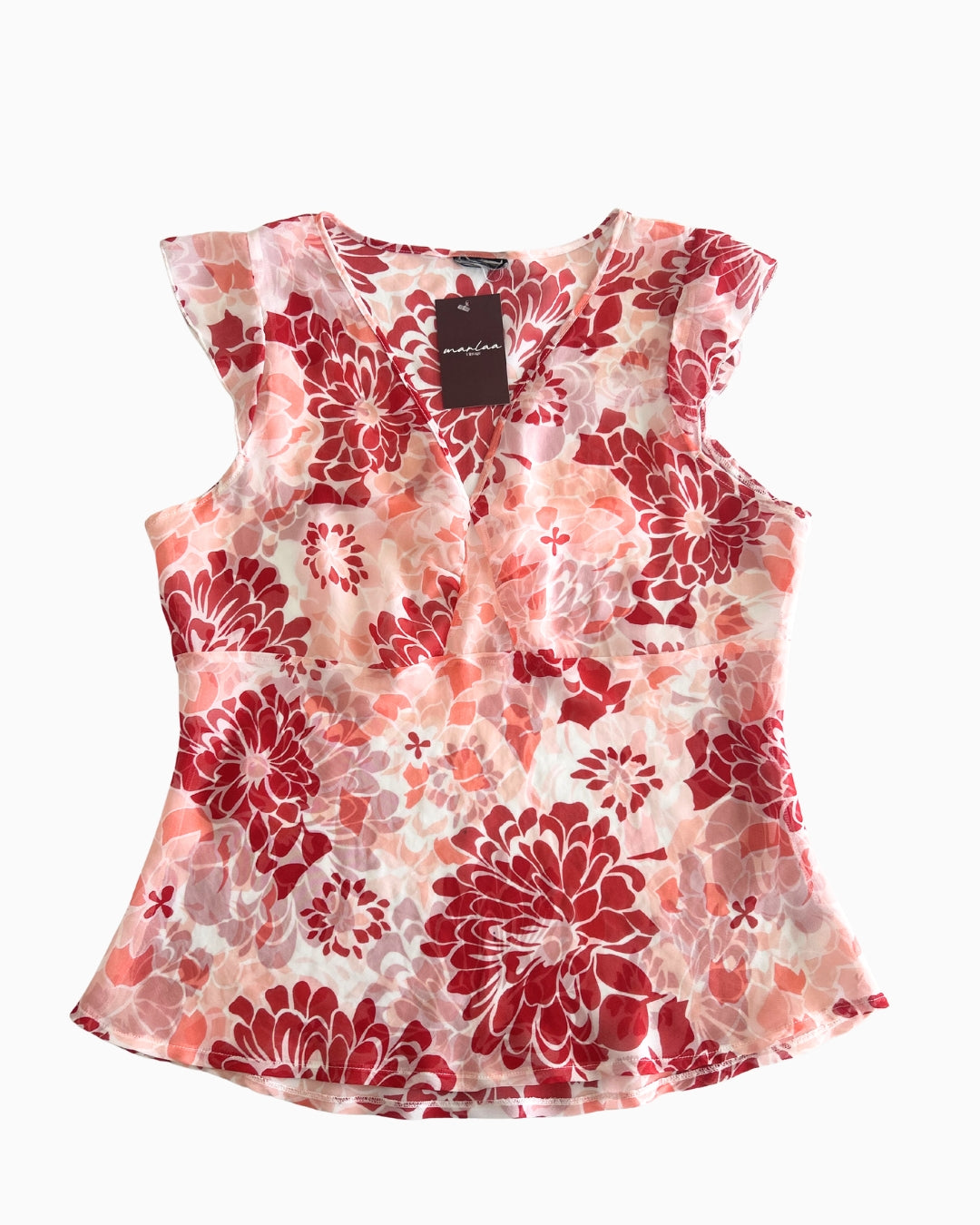 Floral V-Neck Top | M |