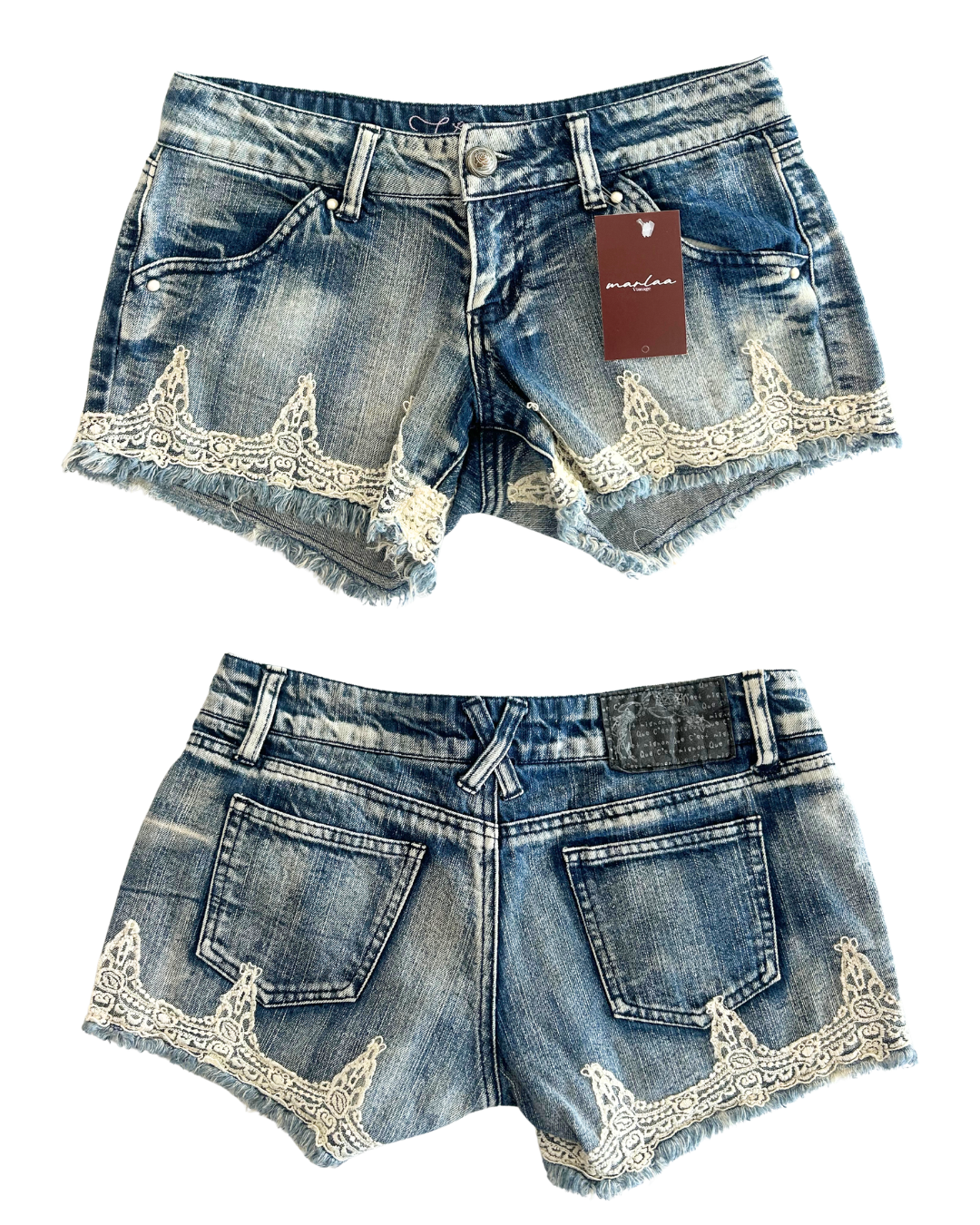 Love Jeans Lace Micro Mini Shorts | Size S |