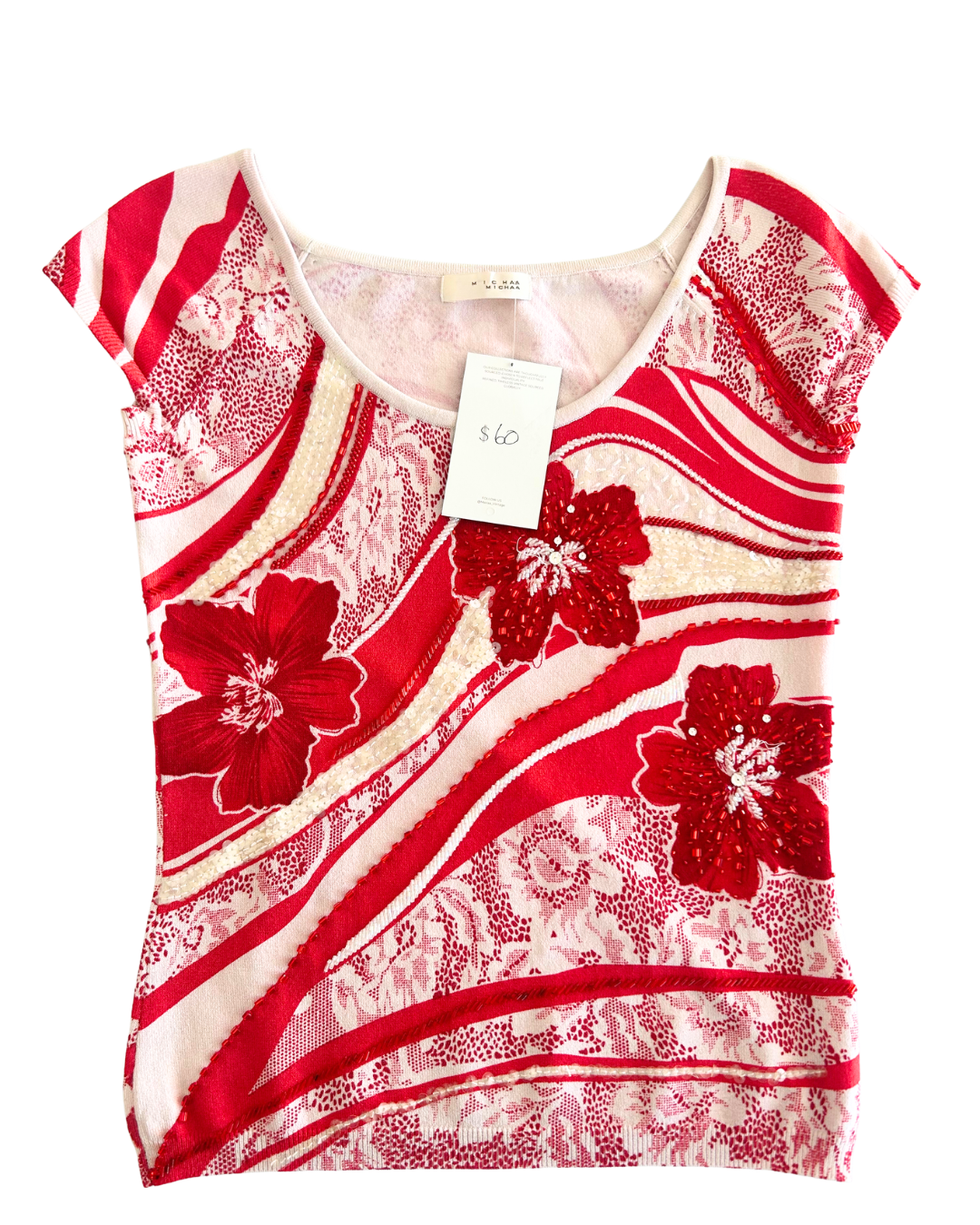 Michaa Fairy Beaded Tee | Size M |