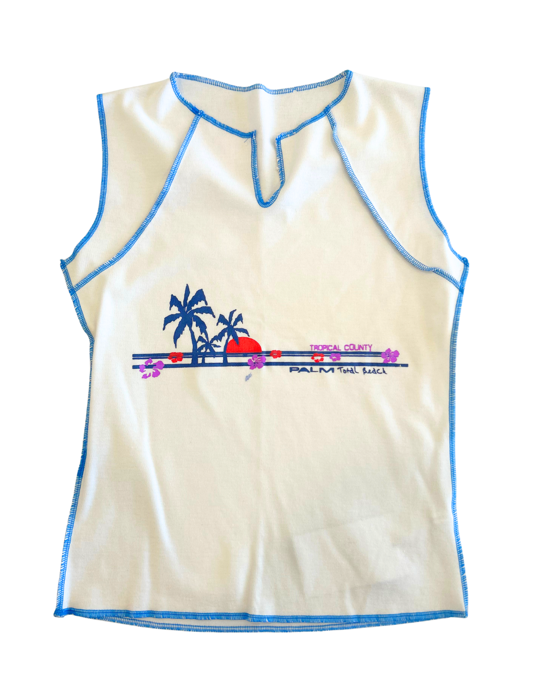 Palm Tree Stitched Tank | Size S |