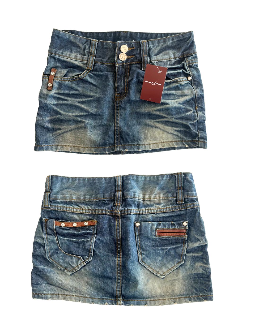 Y2K Stud Denim Skirt | Size S |