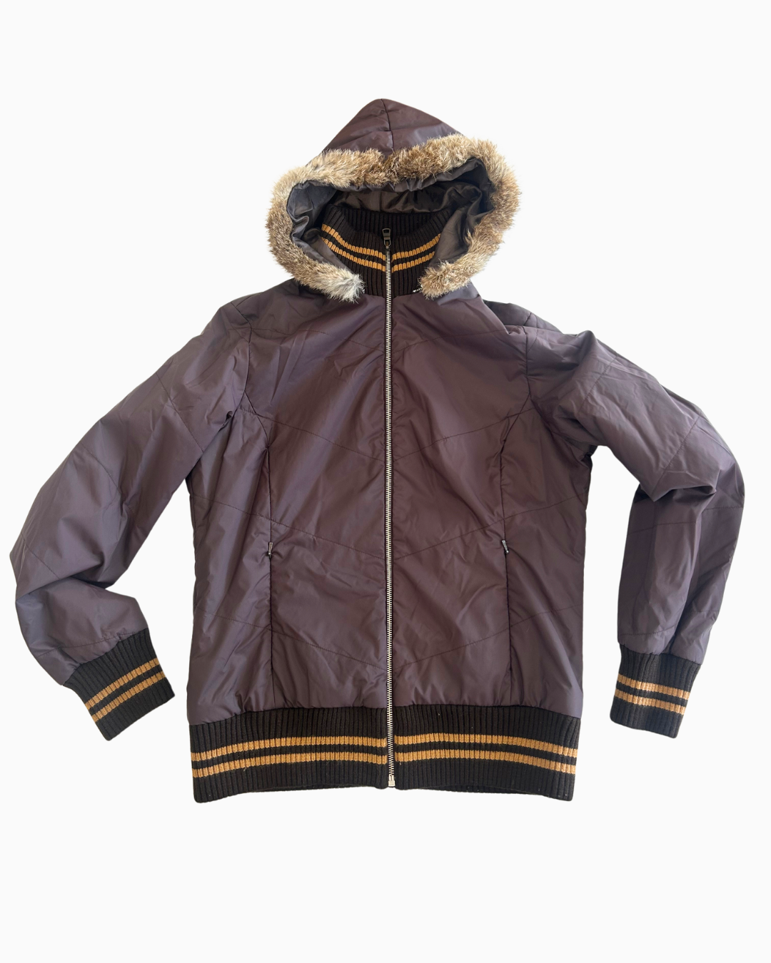Y2K Grunge Fur Zip-Up Hoodie | S |