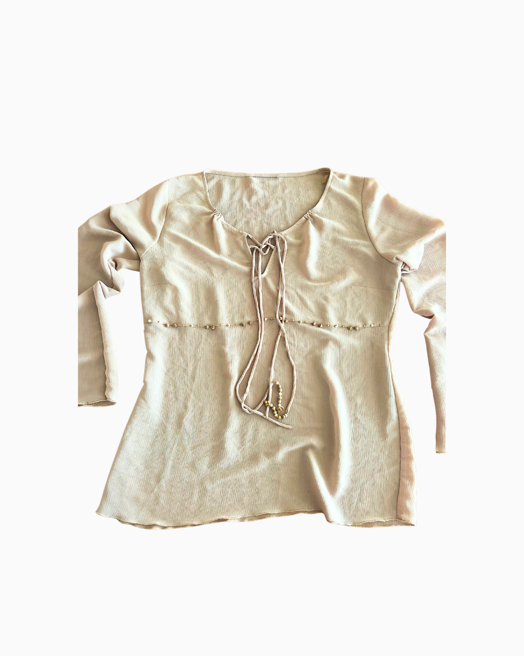 Chiffon Beaded Long Sleeved Top
