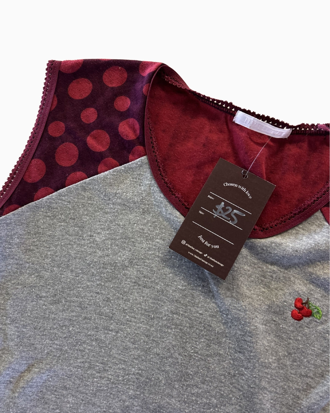 Cherry Dot Baby Tee | S / M |