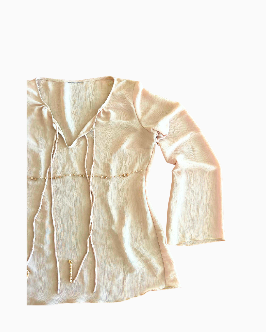 Chiffon Beaded Long Sleeved Top