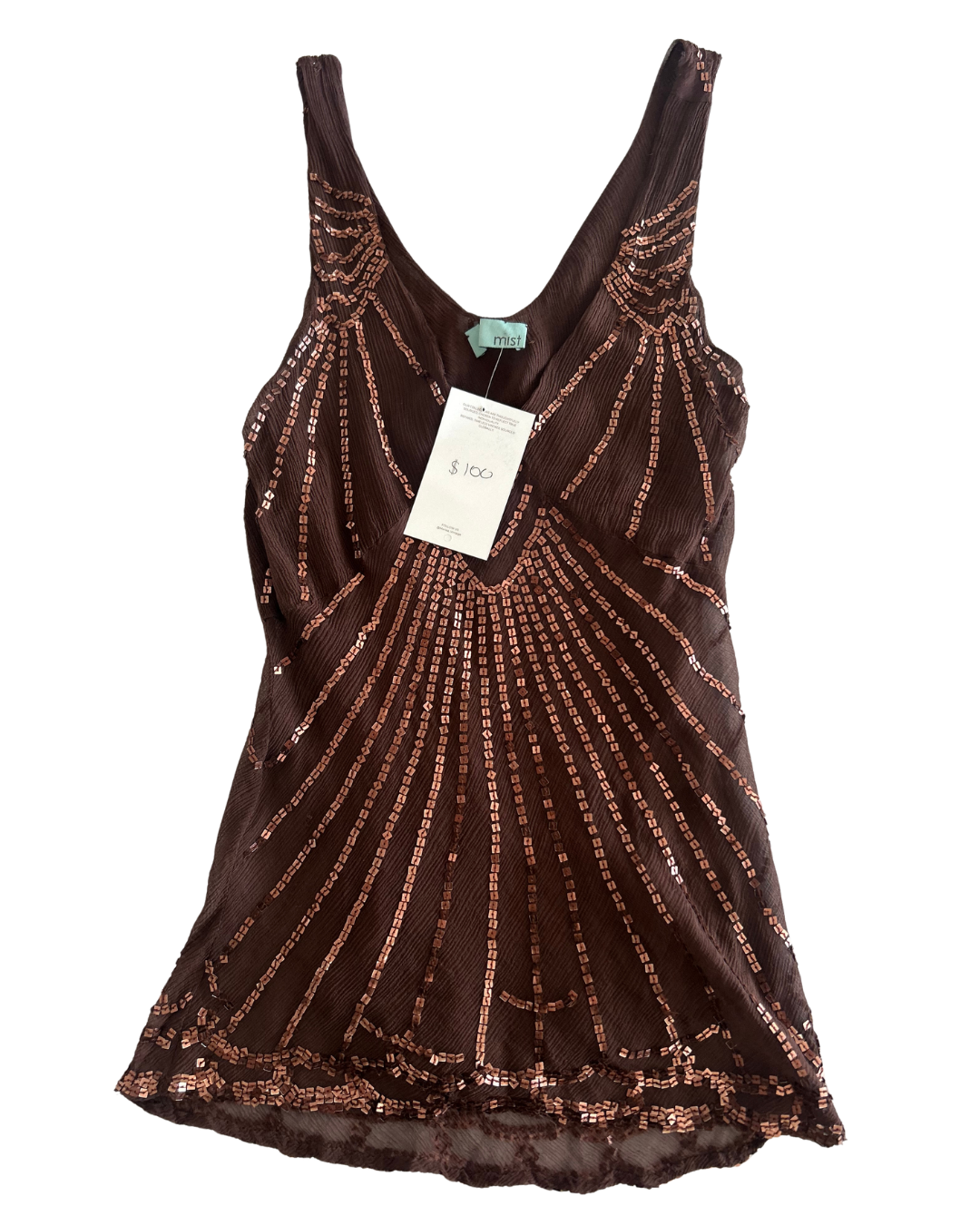 Mist Silk Beaded Cami | Size S |