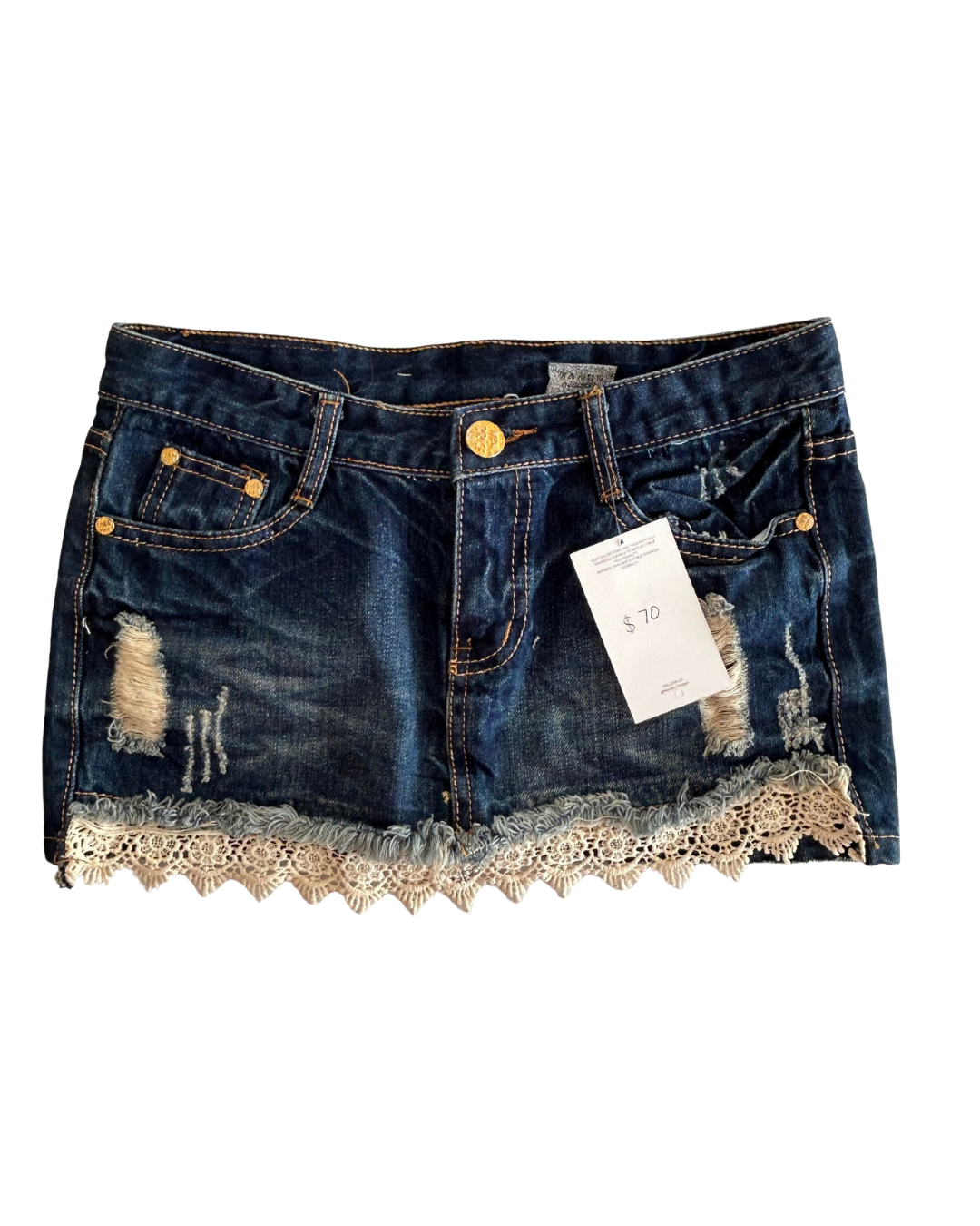 JT Jeans Lace Micro Mini | Size S |