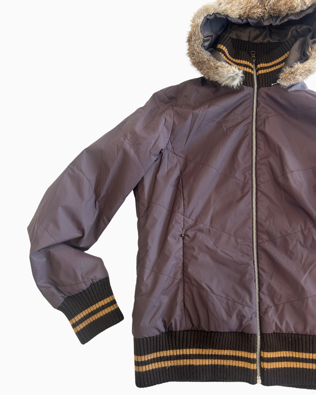 Y2K Grunge Fur Zip-Up Hoodie | S |