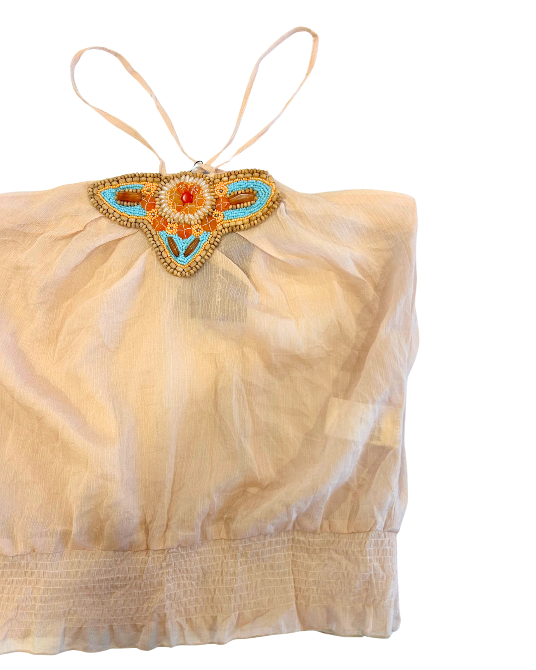 Beaded Halter Sheer Fairy Cami | Size S |