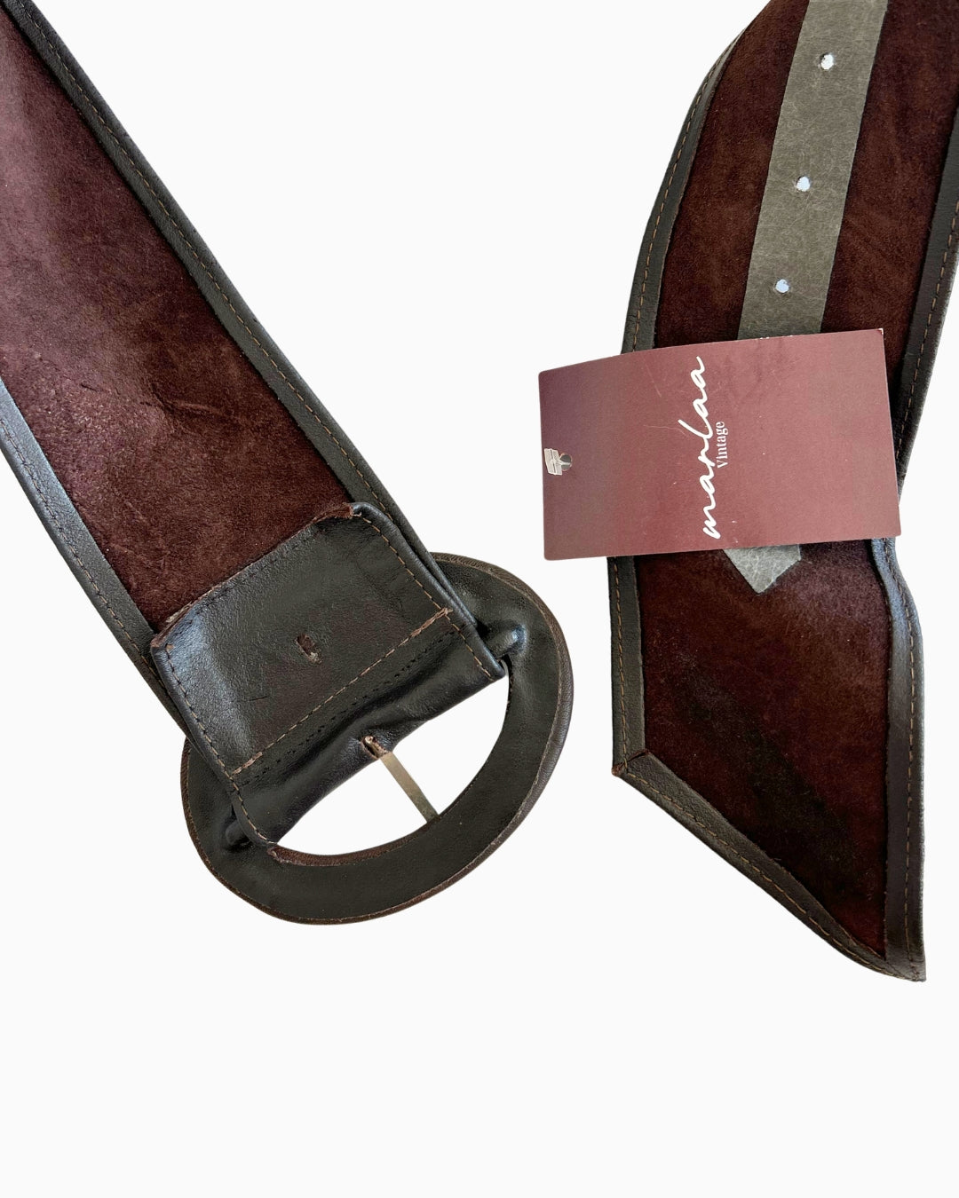Chunky Buckle Leather Belt | M |