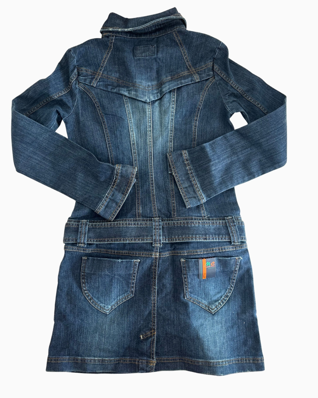 Y2K Denim Belt Dress | L |
