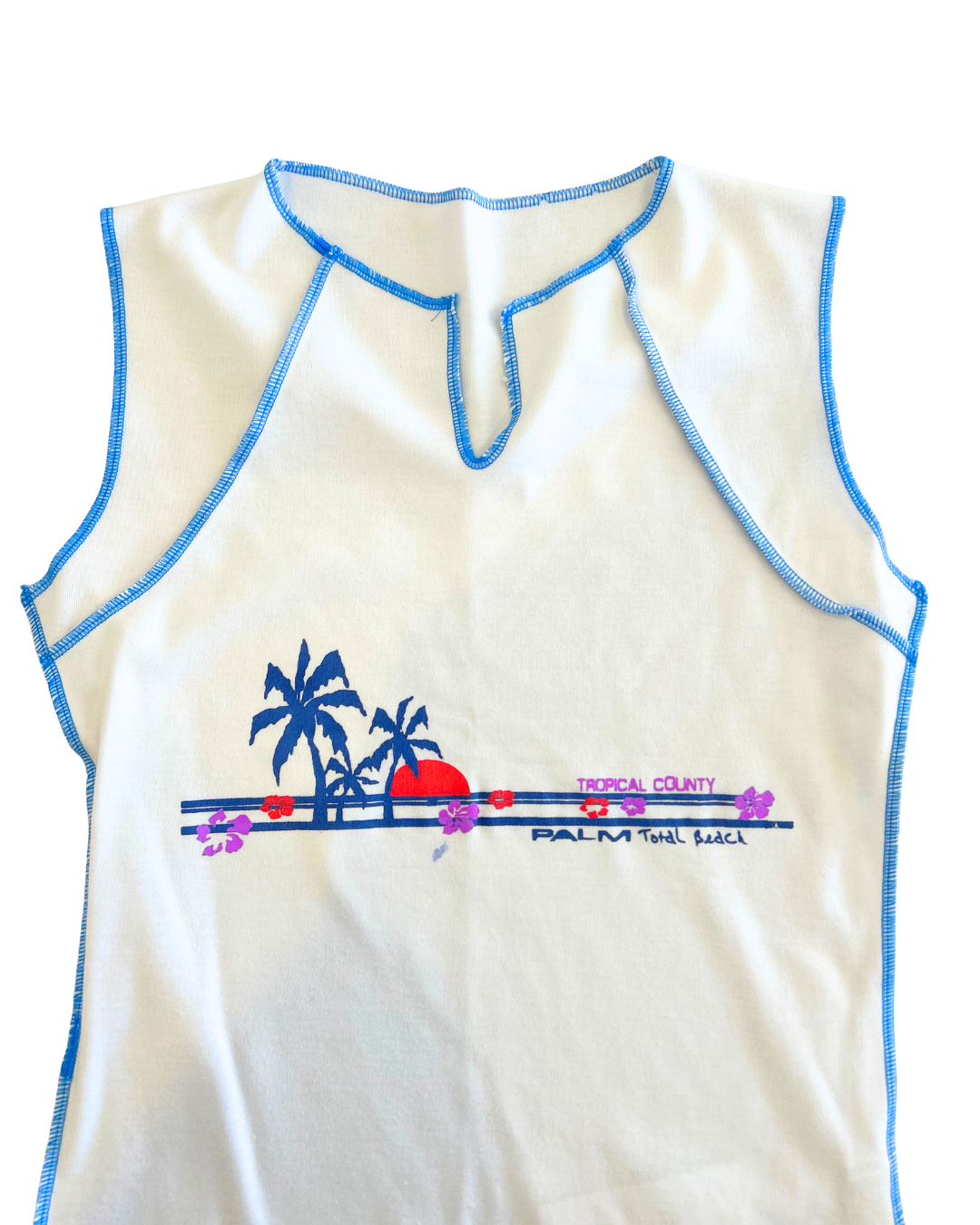 Palm Tree Stitched Tank | Size S |