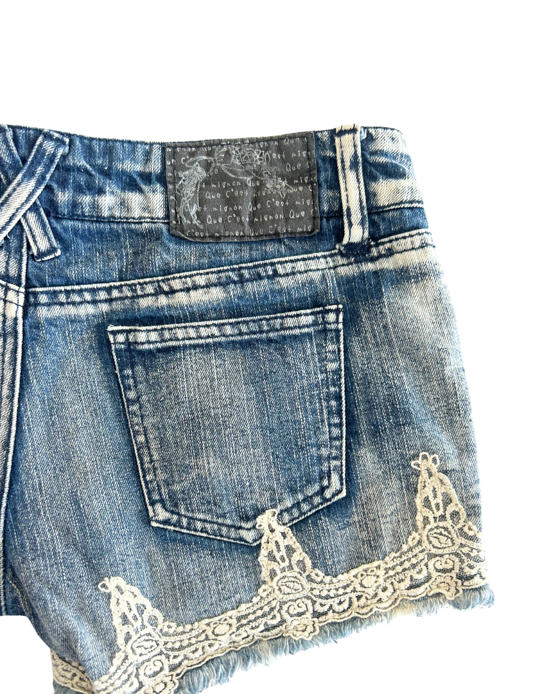 Love Jeans Lace Micro Mini Shorts | Size S |