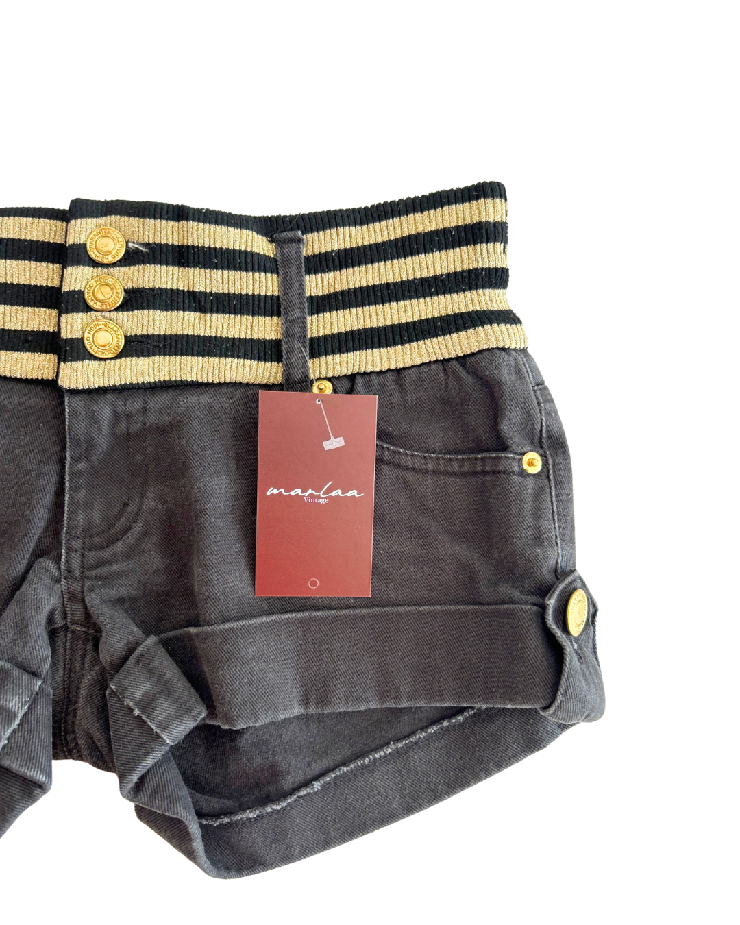 Y2K Gold Micro Mini Shorts | Size M |