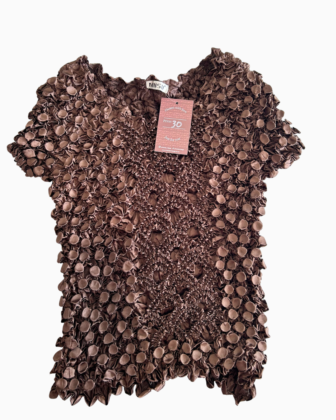 2000's Brown Popcorn Top | One Size |