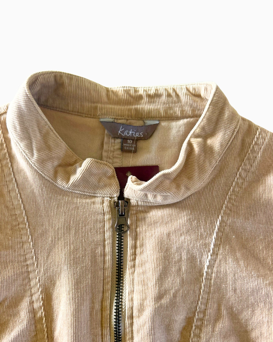 Brown Cord Funnel Jacket | M |