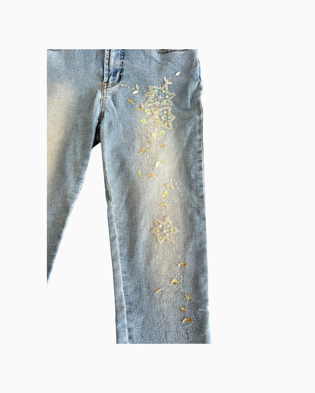 Vintage Beaded Hot Line Jeans | S |