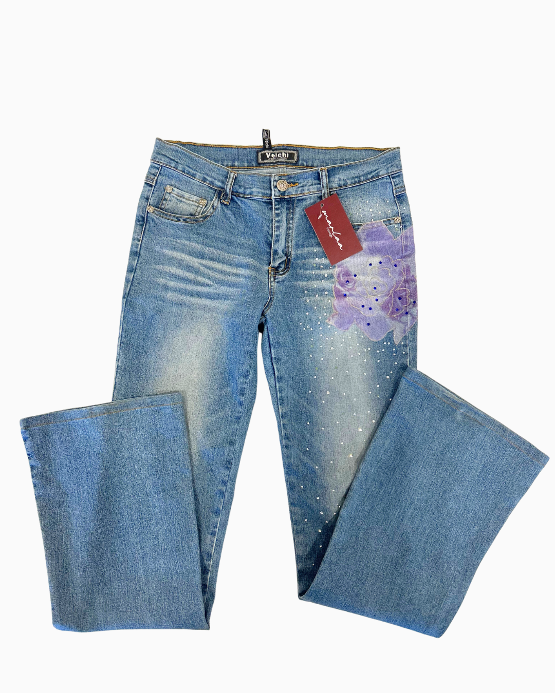 Fairy Studded Lace Flare Jeans | XS |
