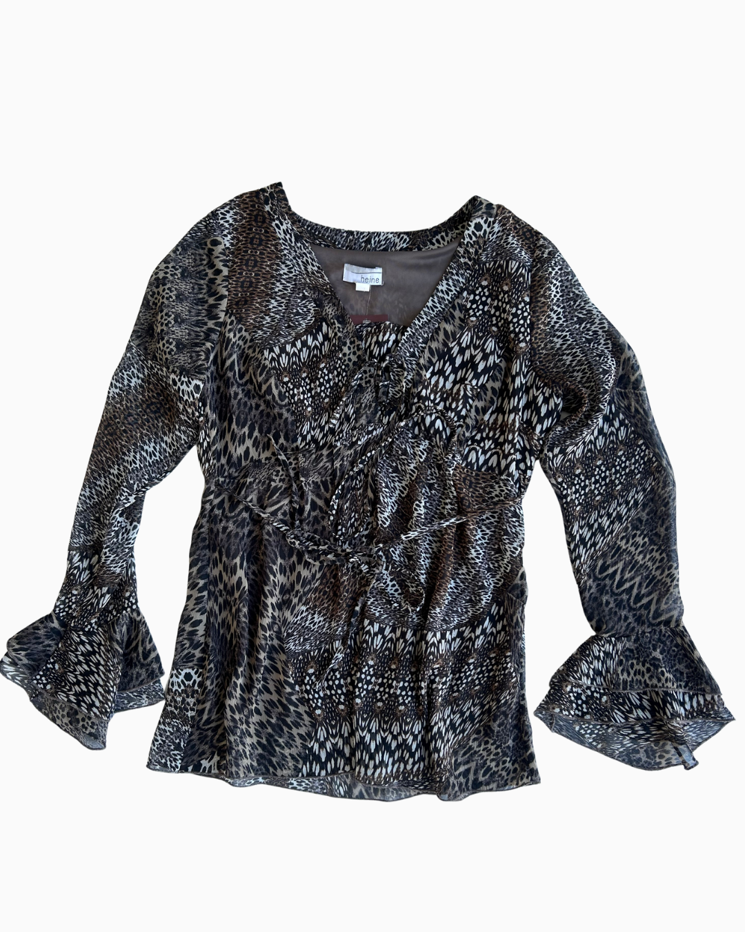 Leopard Bell Sleeve Top