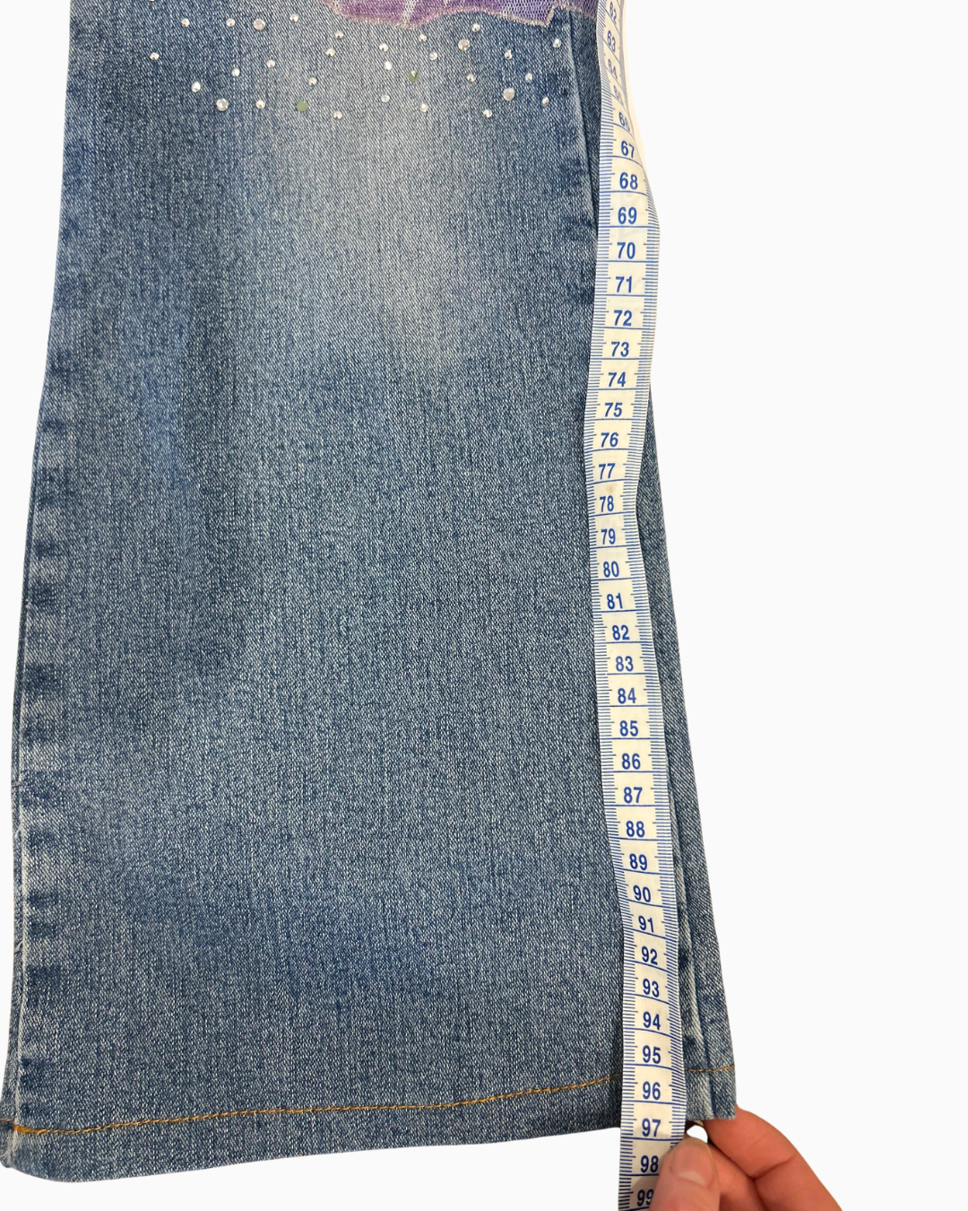 Fairy Studded Lace Flare Jeans | XS |