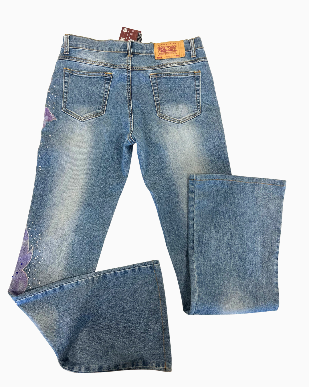 Fairy Studded Lace Flare Jeans | XS |